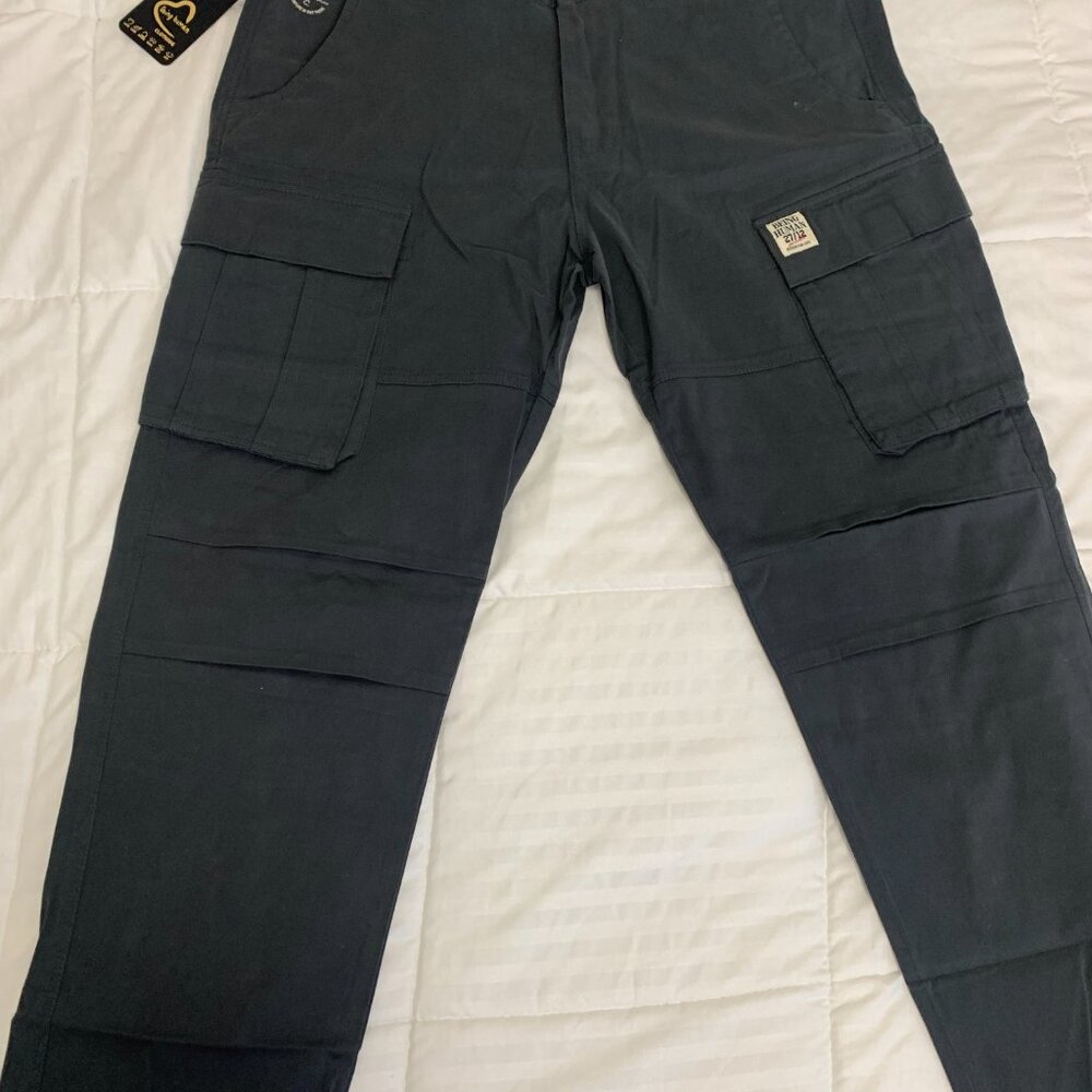 NWT Being Human Mens Charcoal Cargo Chinos - Picture 5 of 13